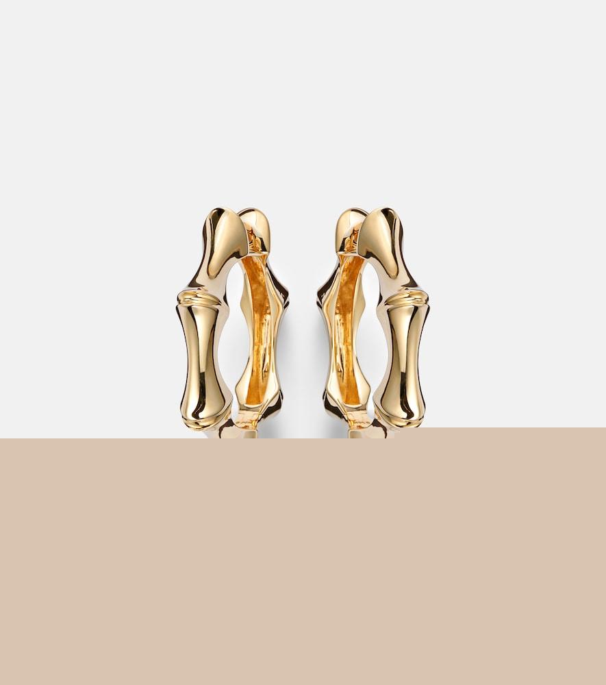 stone and strand 14kt gold earrings