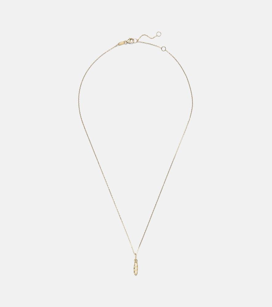 stone and strand 14kt gold pendant necklace with diamonds