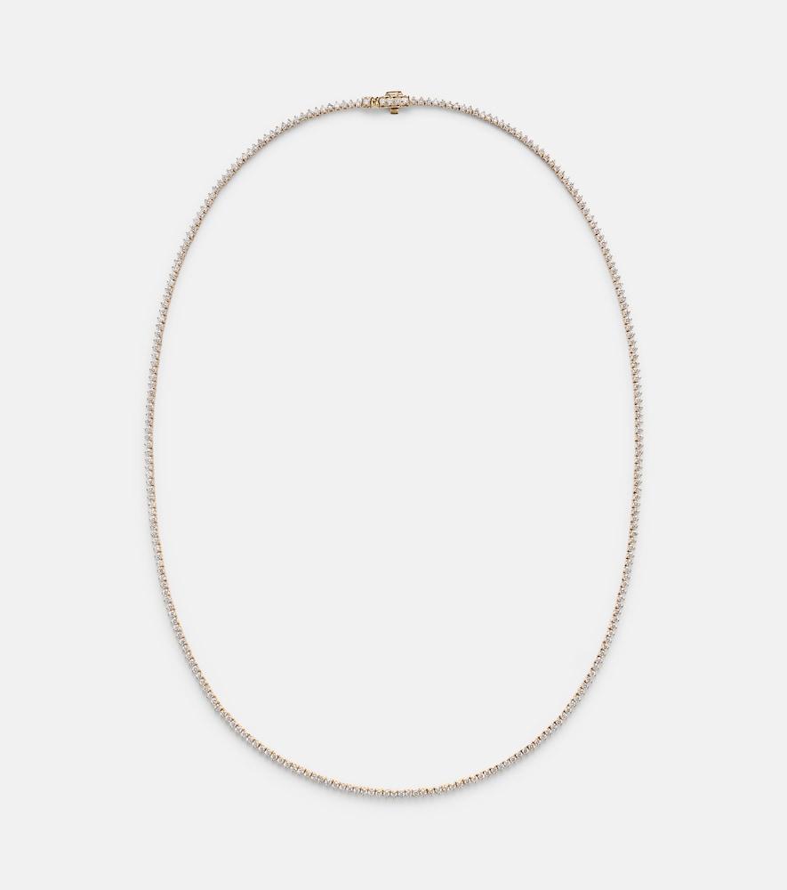 stone and strand 14kt gold tennis necklace with diamonds