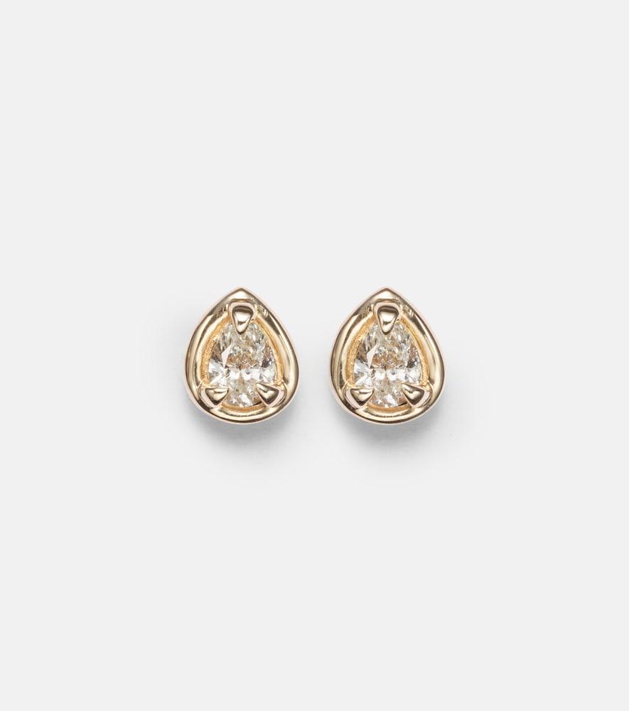 stone and strand birthstone bonbon 14kt gold earrings with diamonds