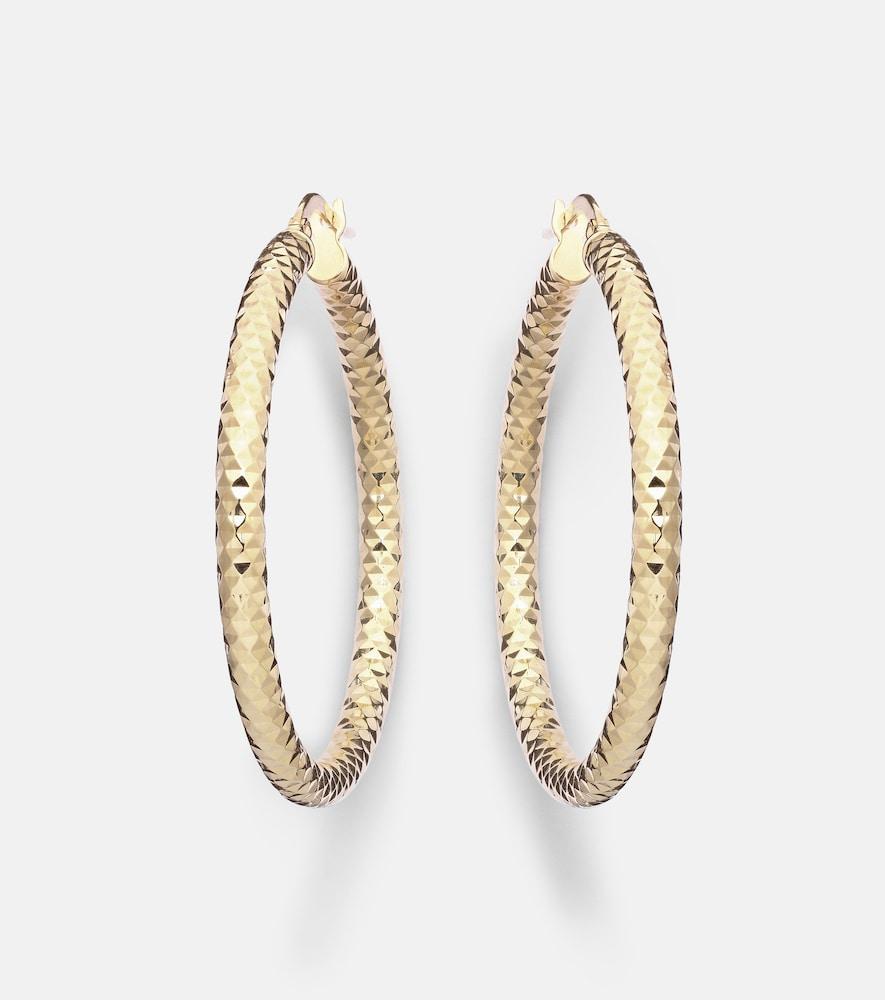 stone and strand bold sparkle medium 14kt gold hoop earrings
