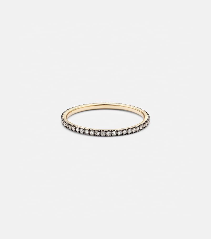 stone and strand come closer 14kt gold ring with diamonds