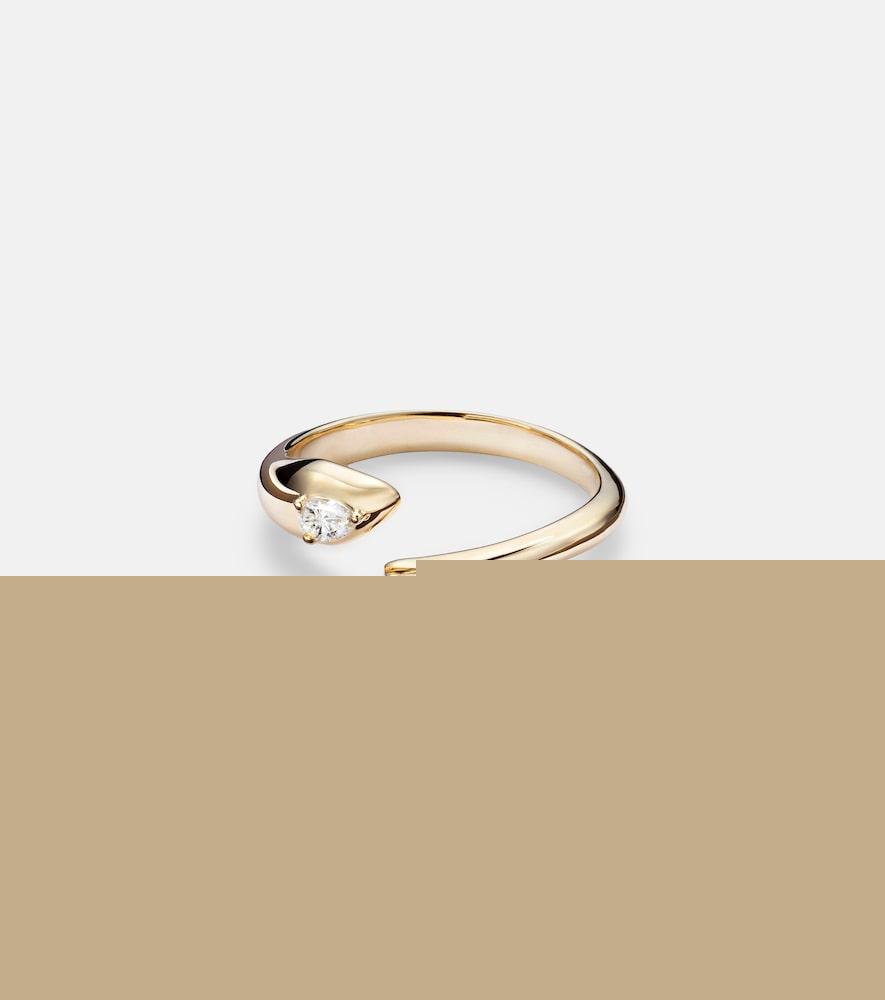 stone and strand diana 14kt gold ring with diamond