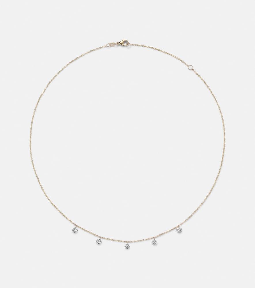 stone and strand disco 10kt gold necklace with diamonds