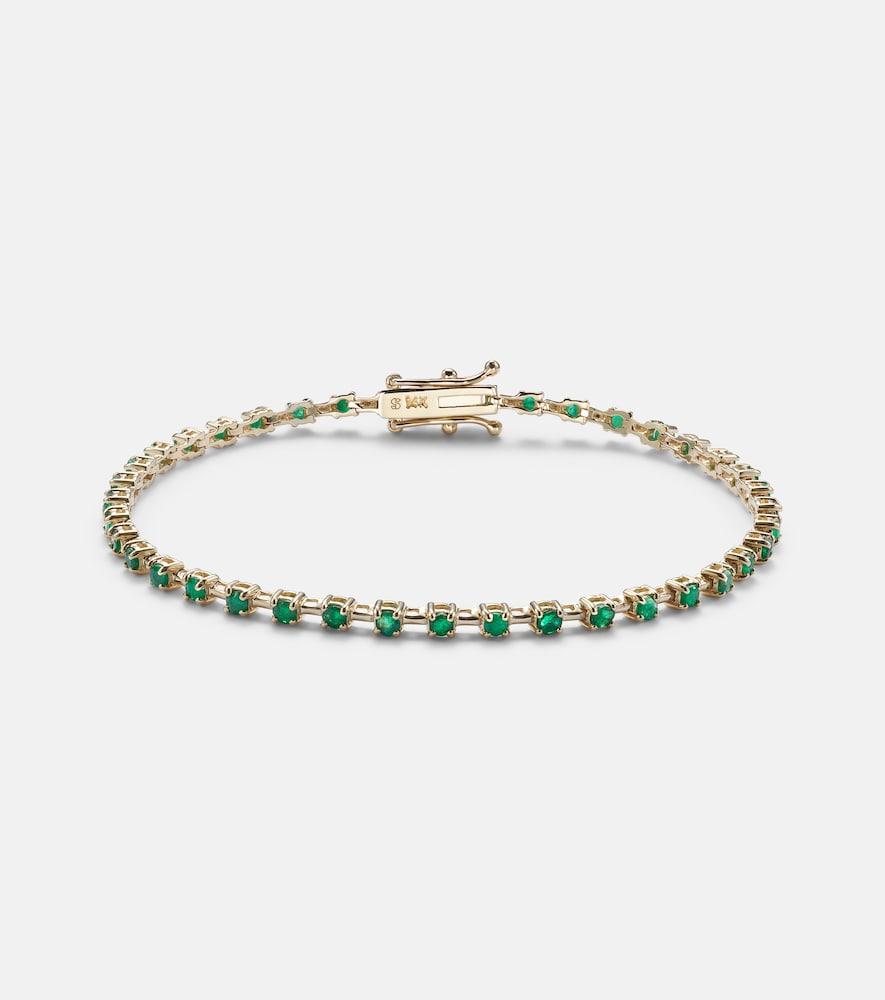 stone and strand emerald ace 14kt gold tennis bracelet with emeralds