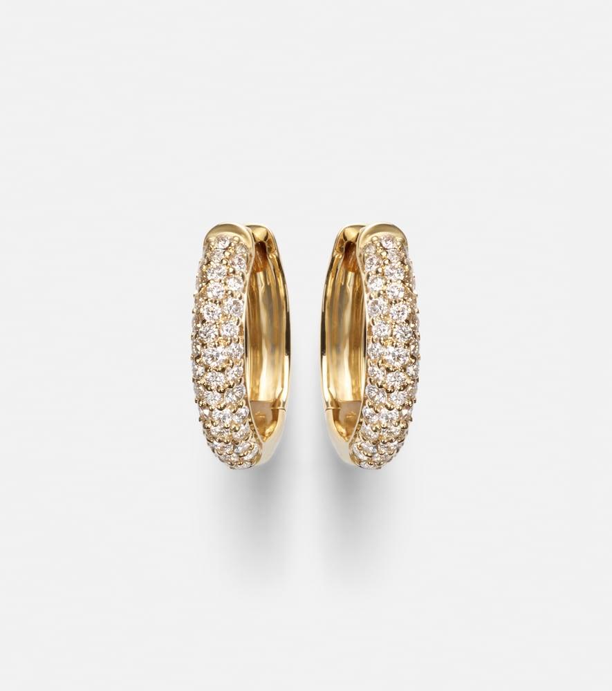 stone and strand essential 14kt gold hoop earrings with diamonds