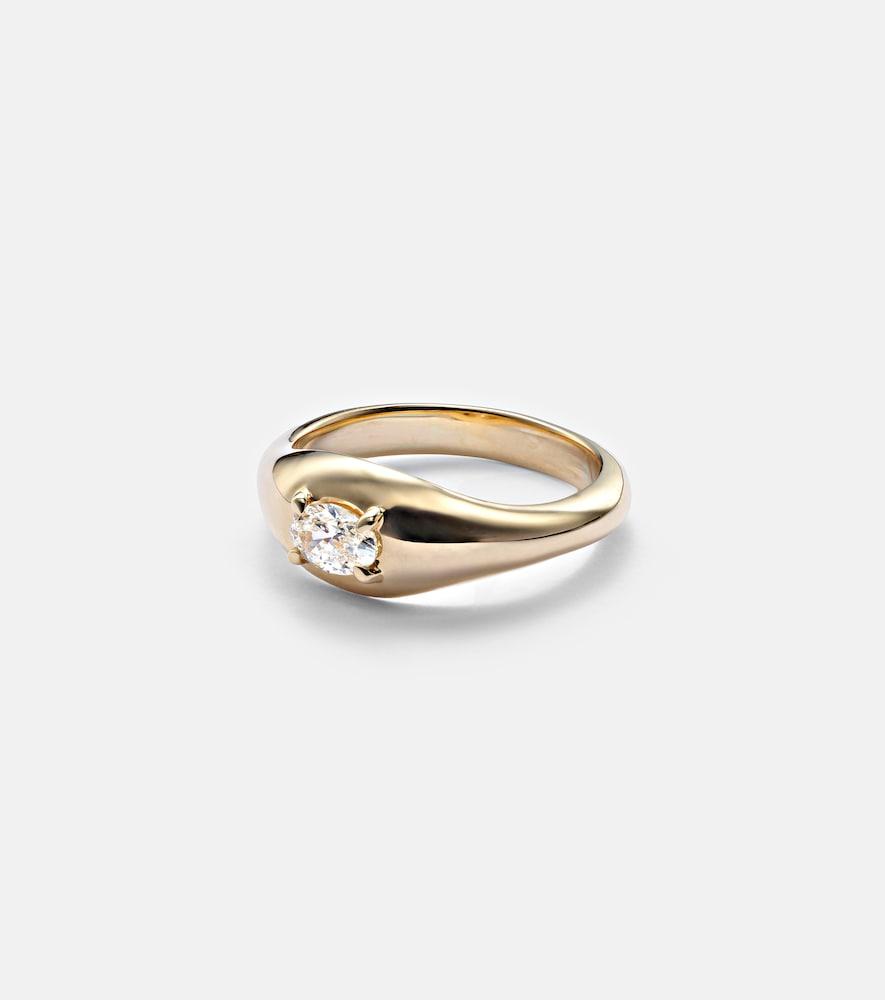 stone and strand essential 14kt gold pinky ring with diamonds