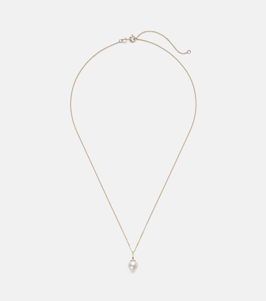 stone and strand essential 18kt gold necklace with pearl