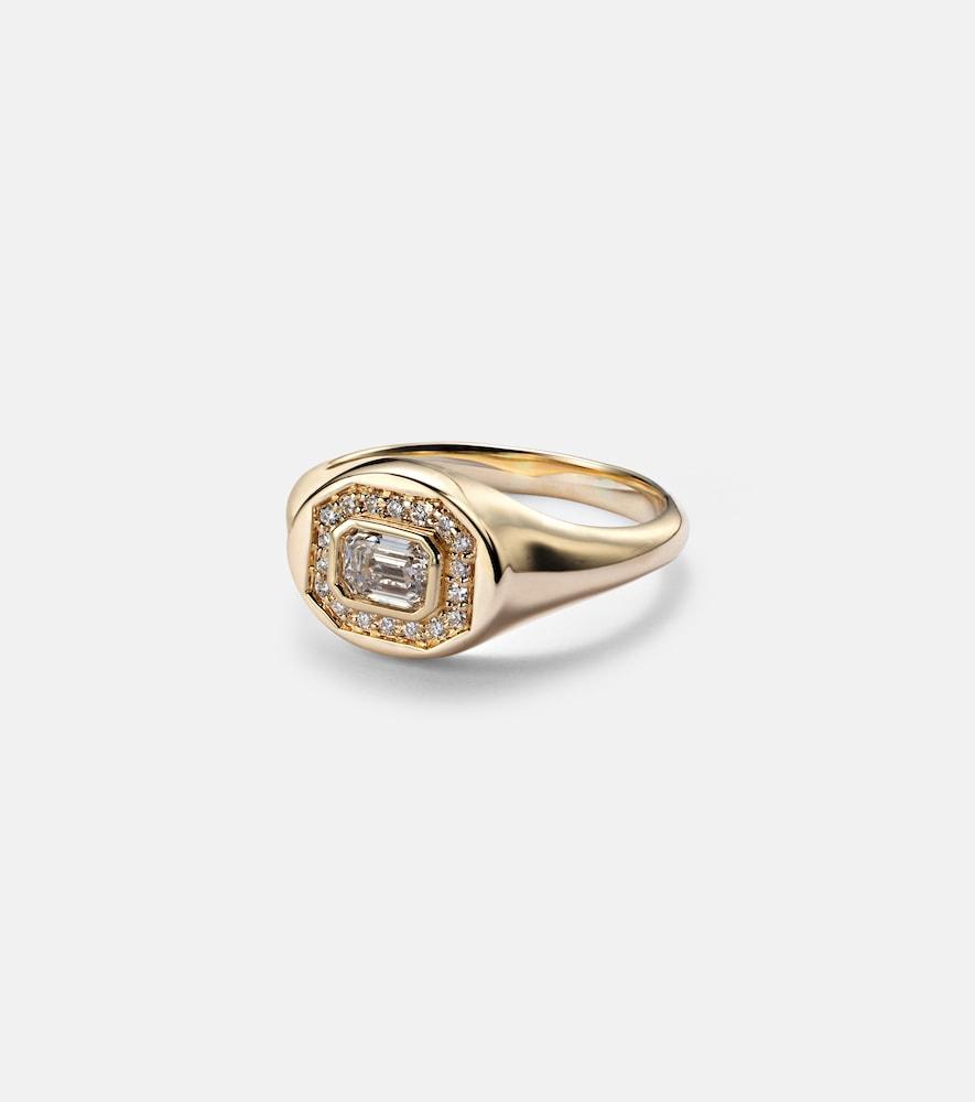stone and strand essential splurge 14kt gold pinky ring with diamonds