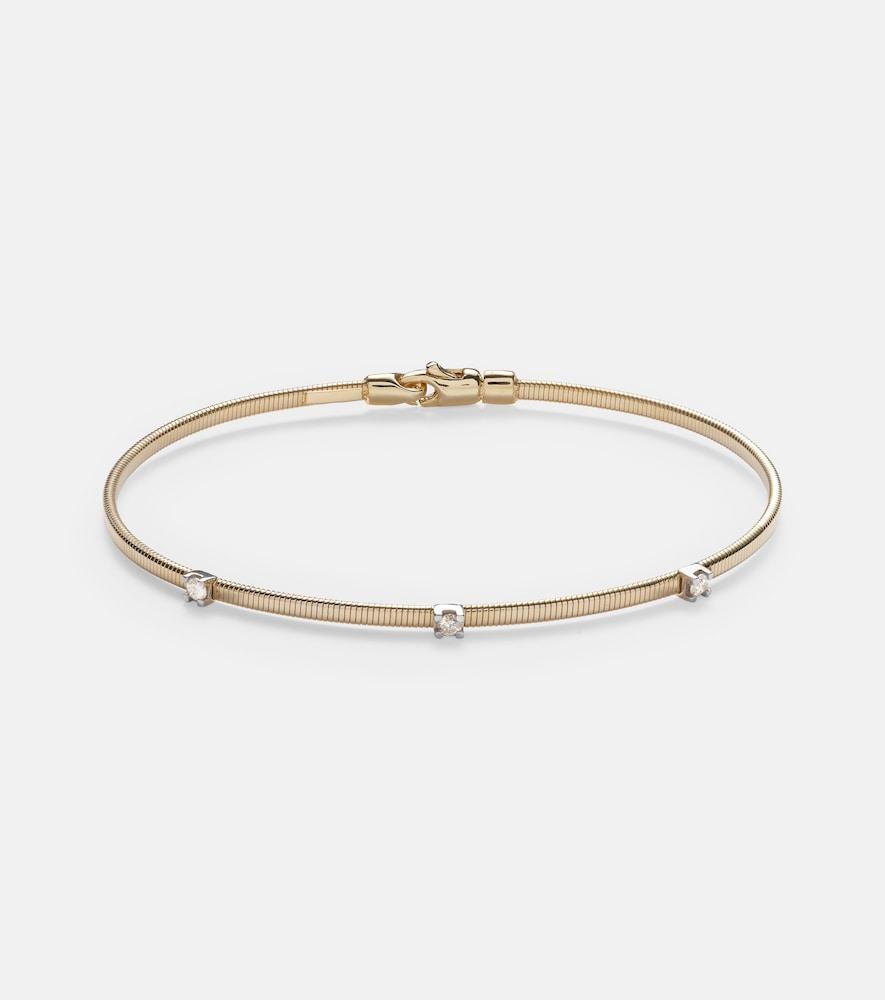 stone and strand liquid gold 14kt gold bracelet with diamonds