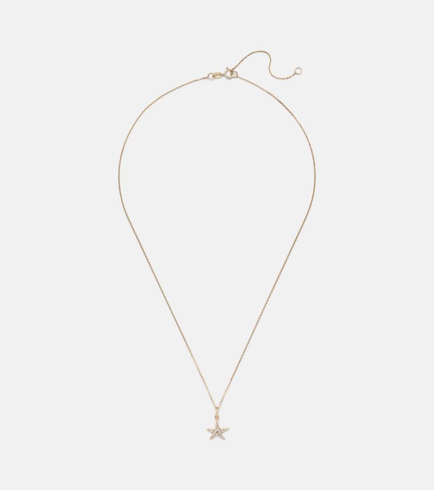 stone and strand lucky starfish 14kt gold pendant necklace with diamonds