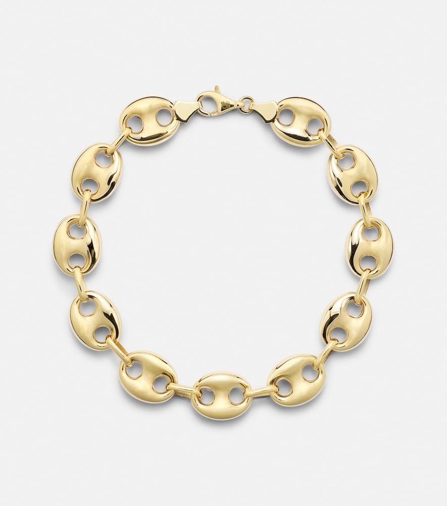 stone and strand puffed maritime 14kt gold chain bracelet