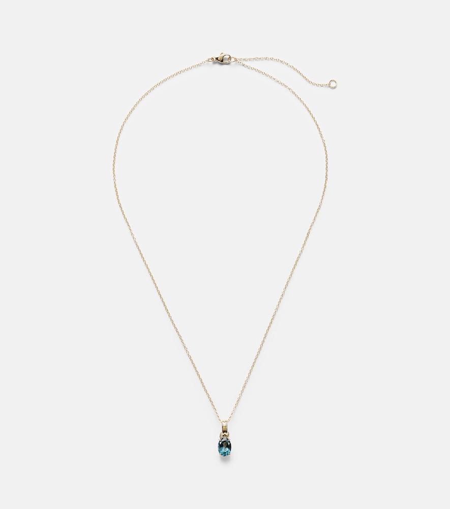 stone and strand serenity 14kt gold charm necklace with spinel
