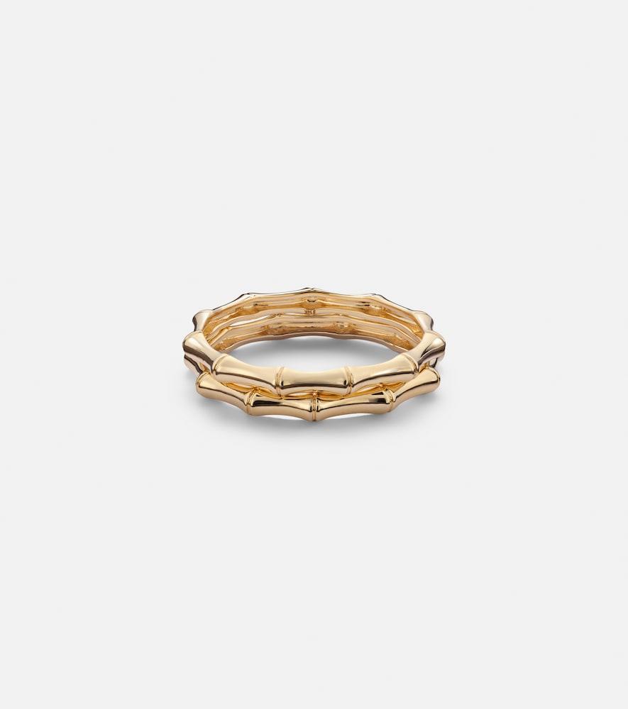 stone and strand set of 2 14kt gold rings