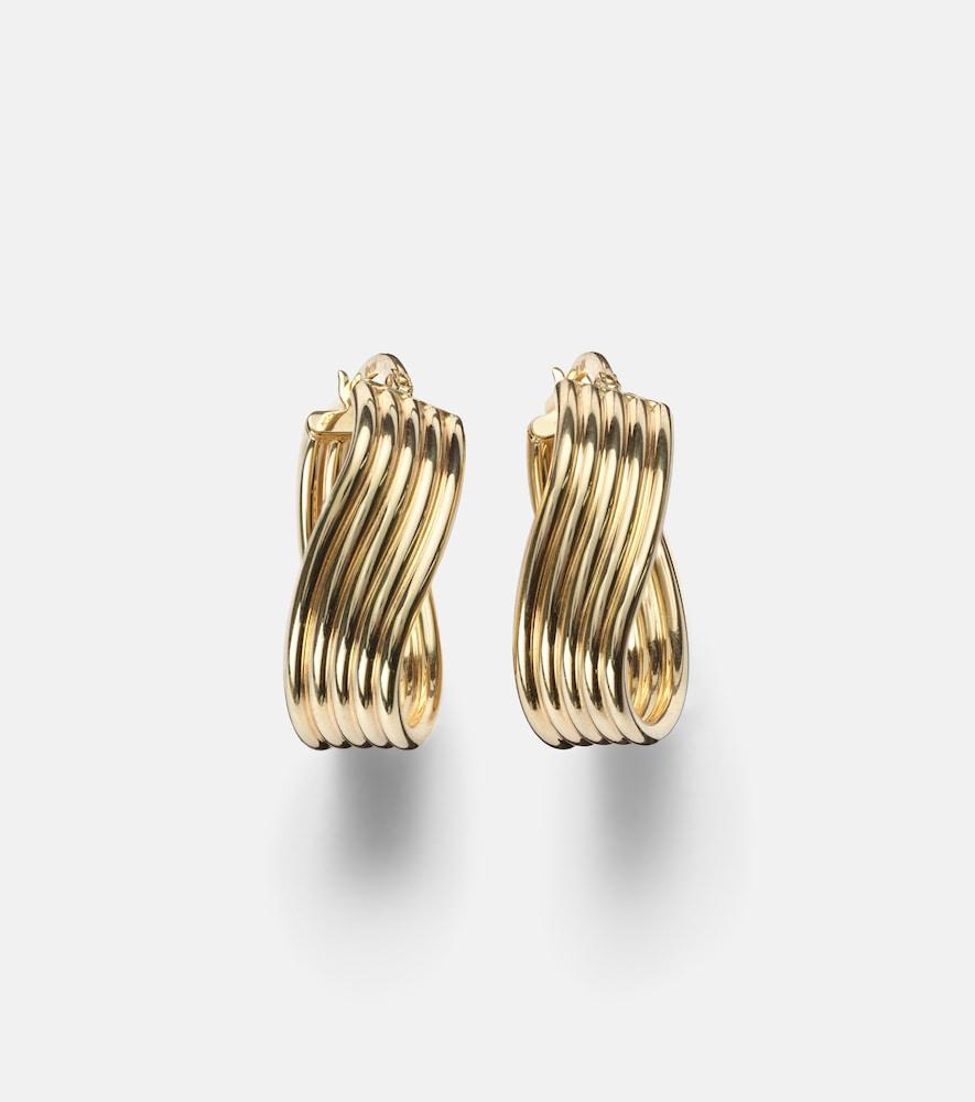 stone and strand swerve 10kt gold earrings