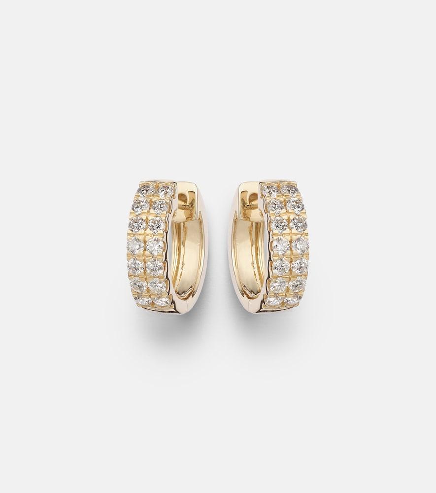 stone and strand twin 14kt gold earrings with diamonds
