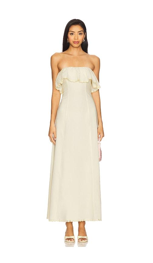 stone cold fox x revolve abby maxi dress in lemon. - size l (also in m)