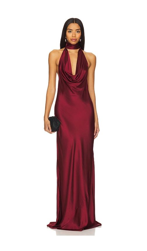 stone cold fox x revolve amelia gown in burgundy. - size l (also in xxs, xs, s, m, xl)
