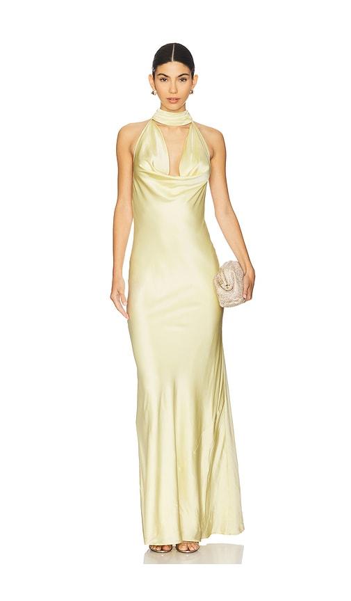 stone cold fox x revolve amelia gown in lemon. - size l (also in s, m, xl)