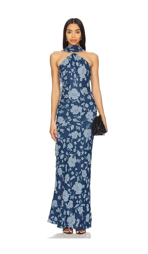 stone cold fox x revolve avery gown in blue. - size s (also in xs, xxs)