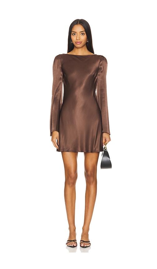 stone cold fox x revolve basier mini dress in brown. - size s (also in xs)