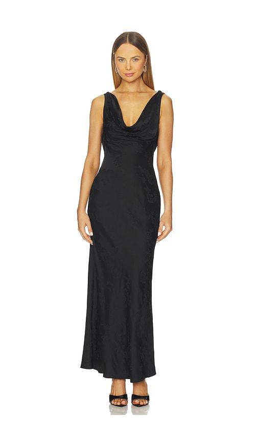 stone cold fox x revolve billy jacquard gown in black. - size s (also in xs, xxs)