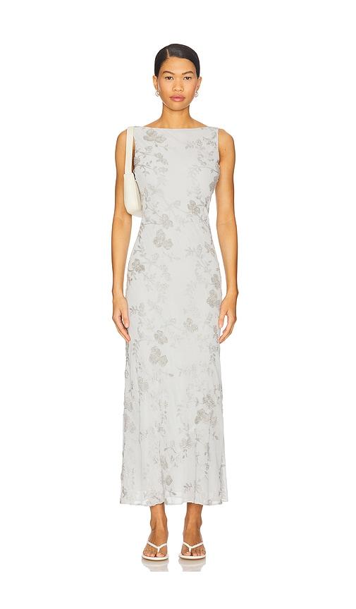 stone cold fox x revolve blaire embroidered maxi dress in blue. - size m (also in s)