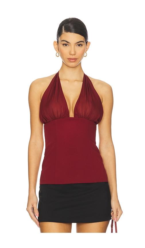 stone cold fox x revolve bryce top in wine. - size l (also in s, m)