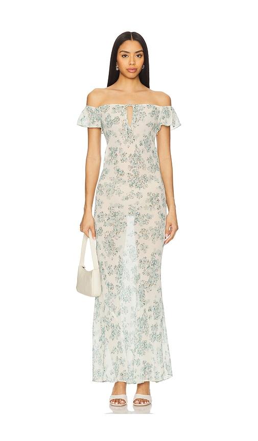 stone cold fox x revolve camille maxi dress in teal. - size l (also in m, s, xl)