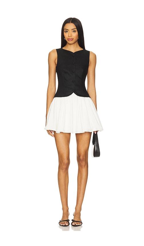 stone cold fox x revolve hannah mini dress in black,white. - size l (also in xs, s, m)