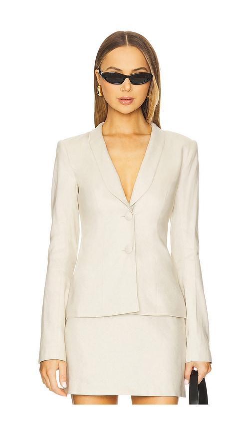 stone cold fox x revolve krista linen blazer in beige. - size m (also in xl)