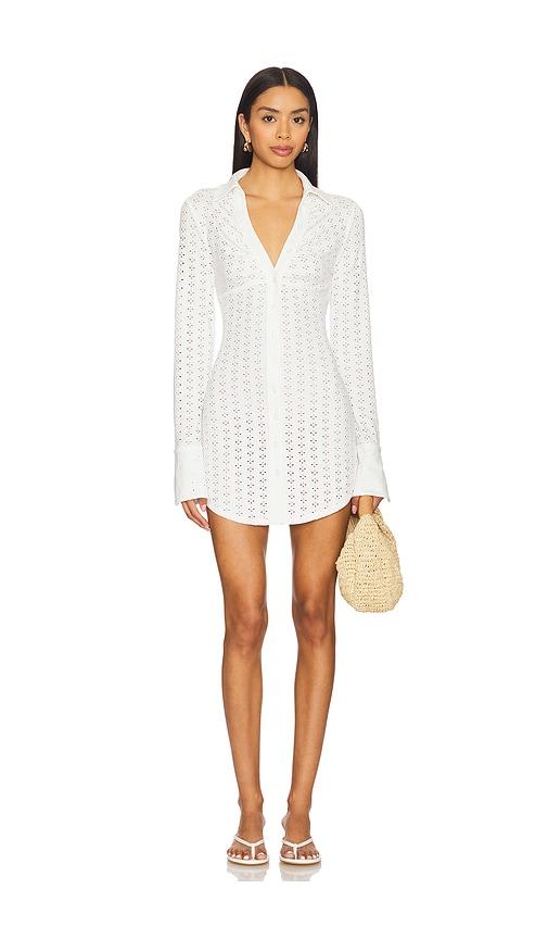 stone cold fox x revolve lala eyelet dress in white. - size m (also in xxs, xs, s)