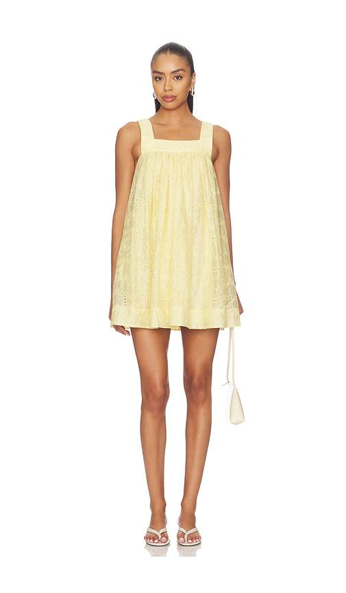 stone cold fox x revolve leah voile mini dress in yellow. - size l (also in m, s, xl, xs, xxs)