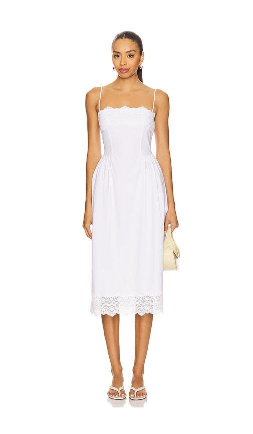 stone cold fox x revolve maxine midi dress in white. - size l (also in xs)