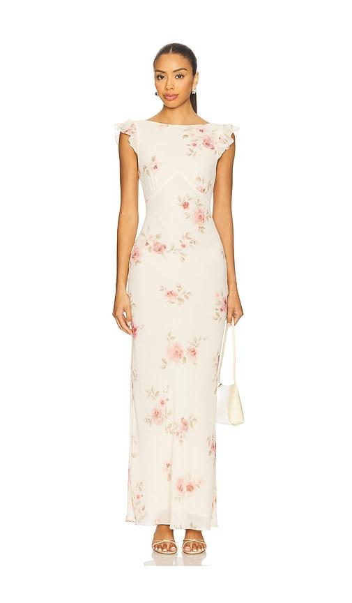 stone cold fox x revolve miley maxi dress in cream. - size l (also in m)