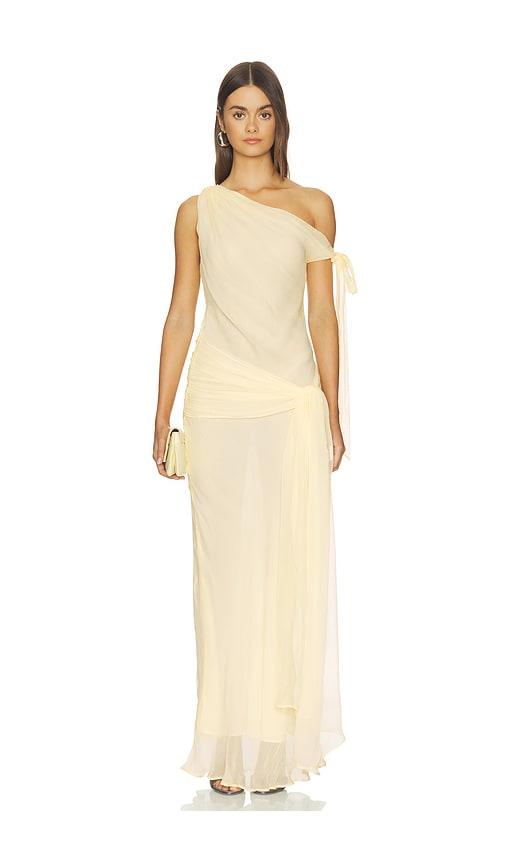 stone cold fox x revolve sansa gown in yellow. - size s (also in xxs)