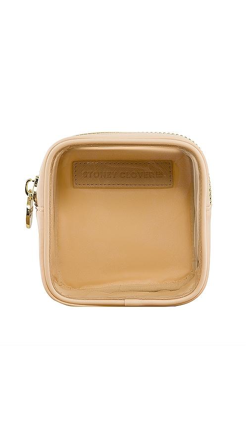 stoney clover lane clear front mini pouch in sand.
