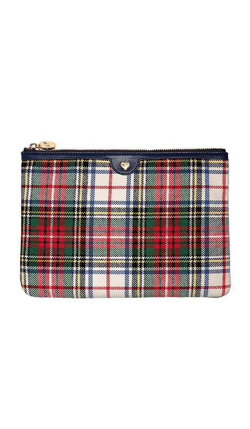 stoney clover lane flat pouch in elevated primary plaid.