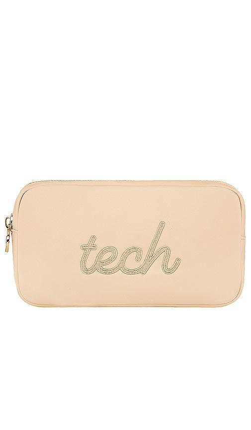 stoney clover lane sand tech embroidered small pouch in sand.