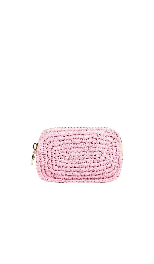stoney clover lane stoney clover micro pouch in pink crochet.