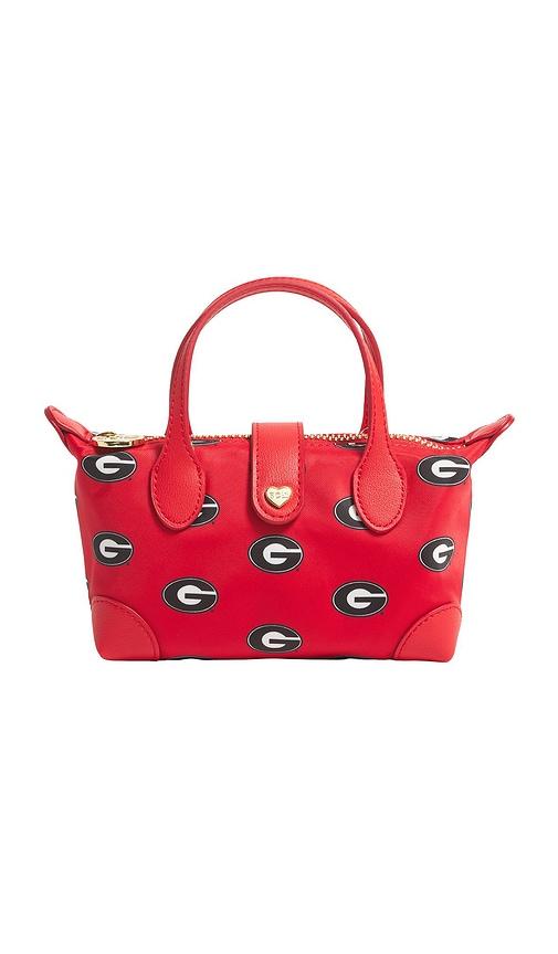 stoney clover lane university of georgia printed nylon pouchette crossbody in red.