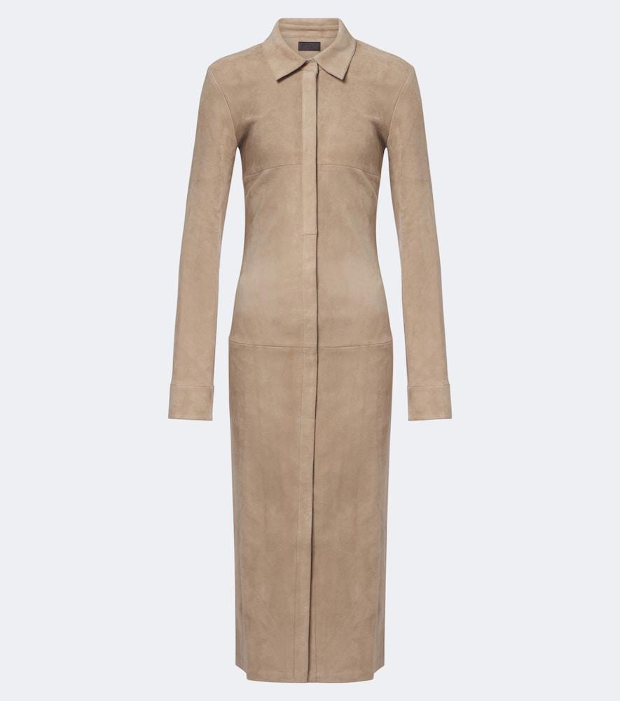 stouls becky suede shirt dress
