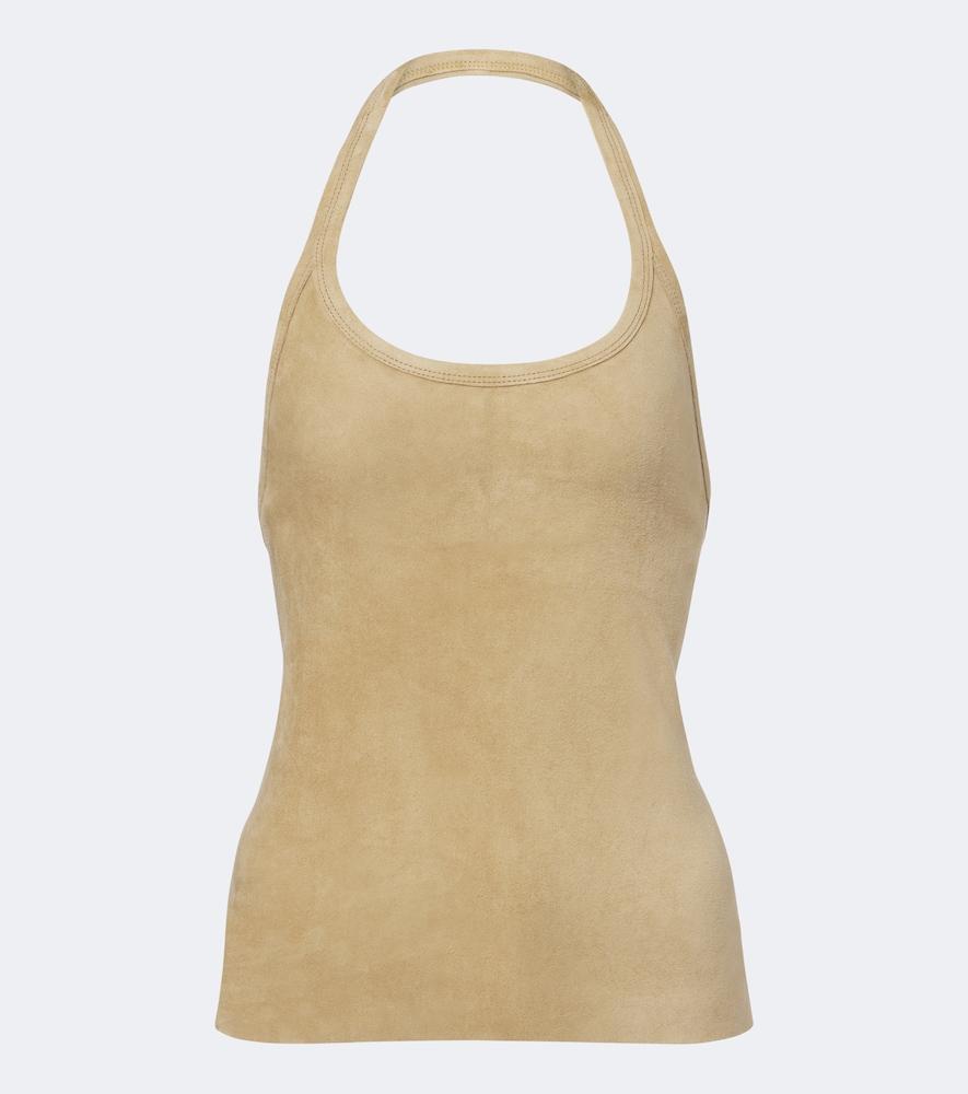 stouls cherry halterneck suede top