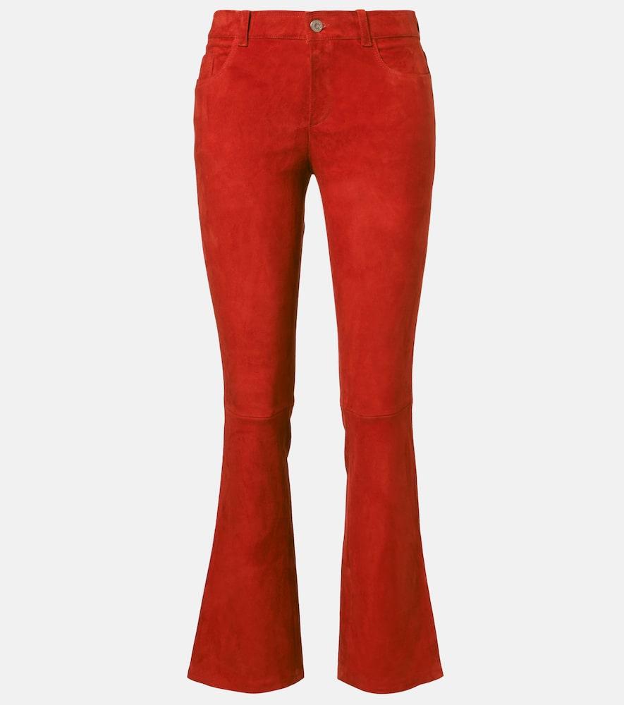 stouls dean 22 low-rise suede flared pants