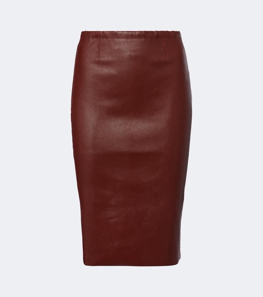 stouls gilda leather midi skirt