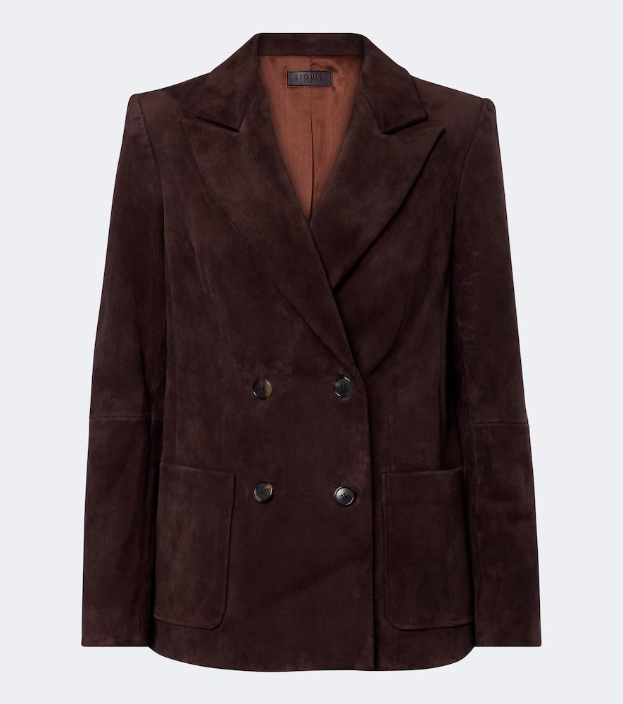 stouls jones double-breasted suede blazer