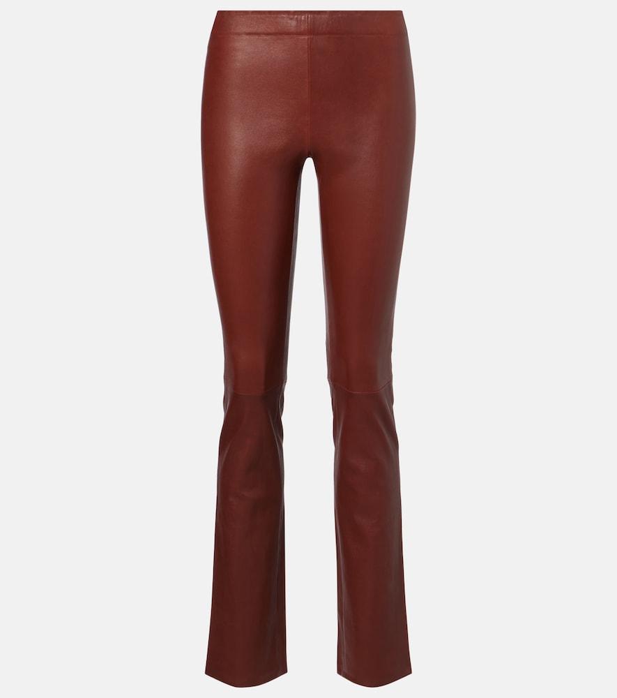 stouls jp long leather flared pants