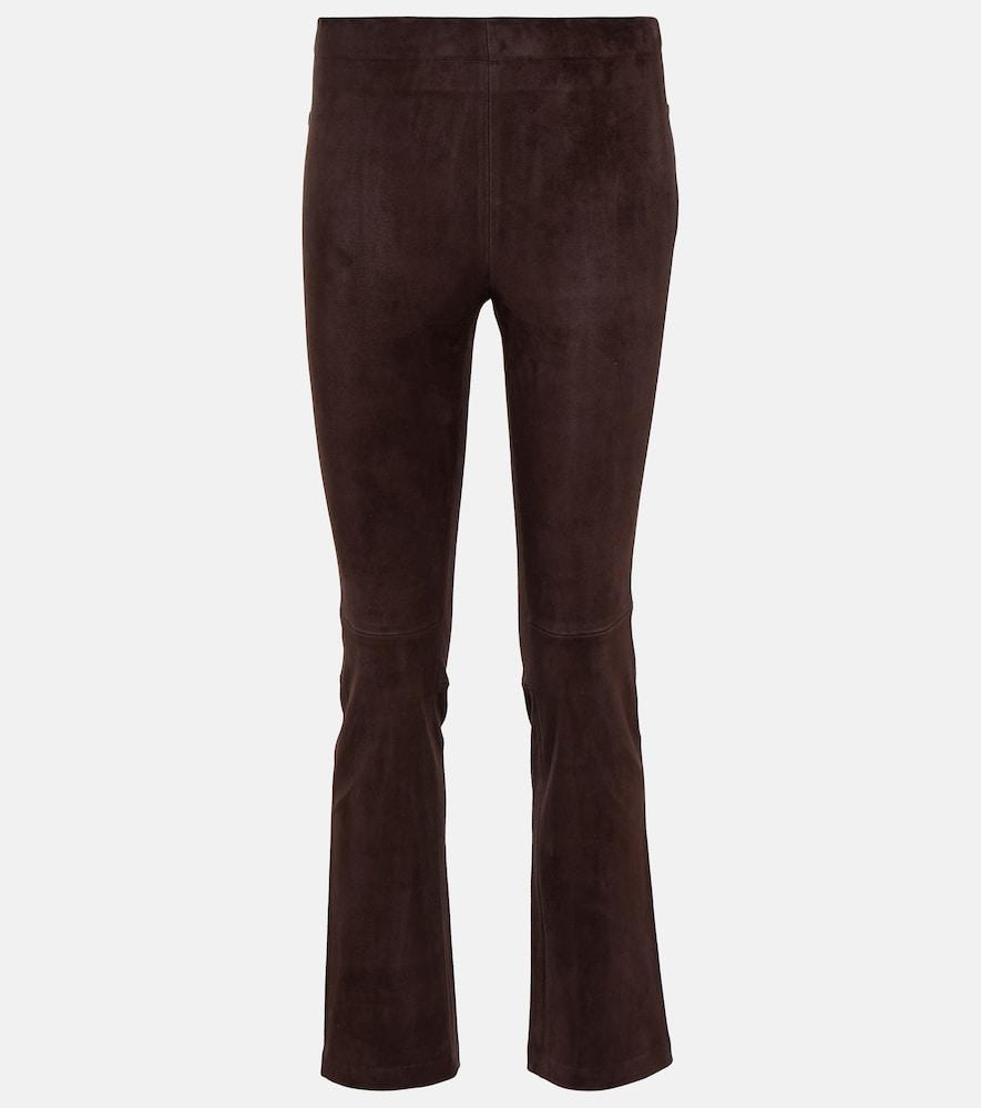 stouls jp twenty mid-rise bootcut suede pants