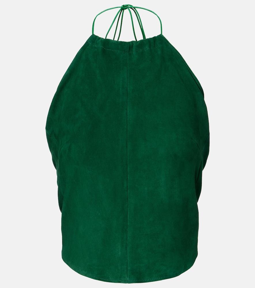 stouls rosie halterneck suede top
