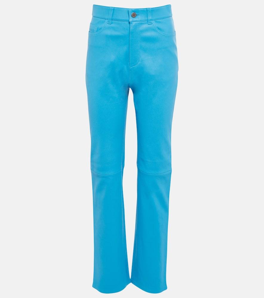 stouls terry high-rise straight leather pants